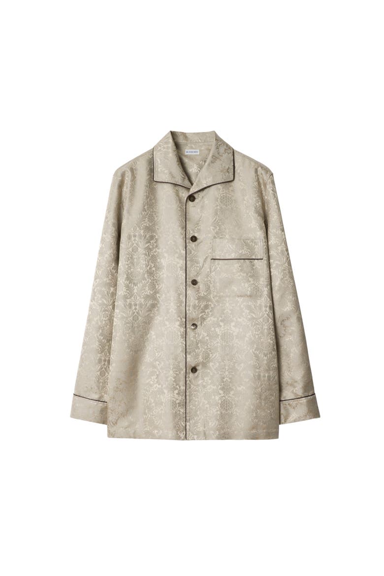 Sunflower Silk Pyjama Shirt, Alternate, color, Taupe beige