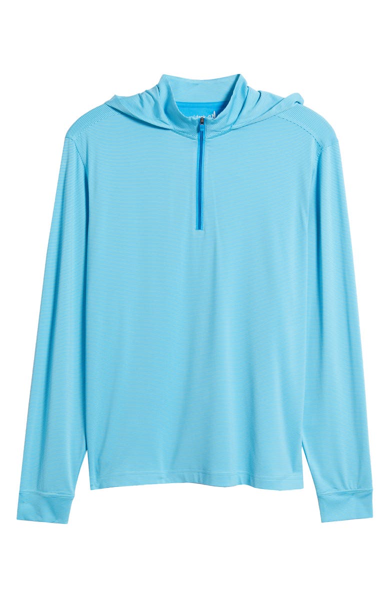 johnnie-O Hybrid Performance Quarter Zip Hoodie, Alternate, color, Majorca/Tarpon