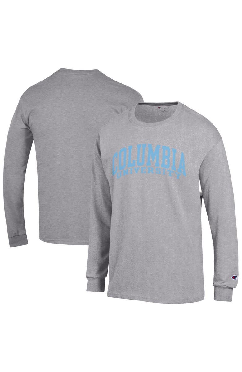 Champion Men's Champion Heather Gray Columbia University Basic Arch Long Sleeve T-Shirt, Main, color, Heather Gray