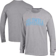 Champion Men's Champion  Heather Gray Columbia University Basic Arch Long Sleeve T-Shirt