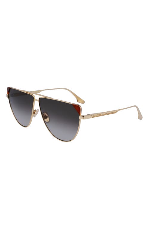 Victoria Beckham 63mm V Line Tea Cup Aviator Sunglasses In Gray