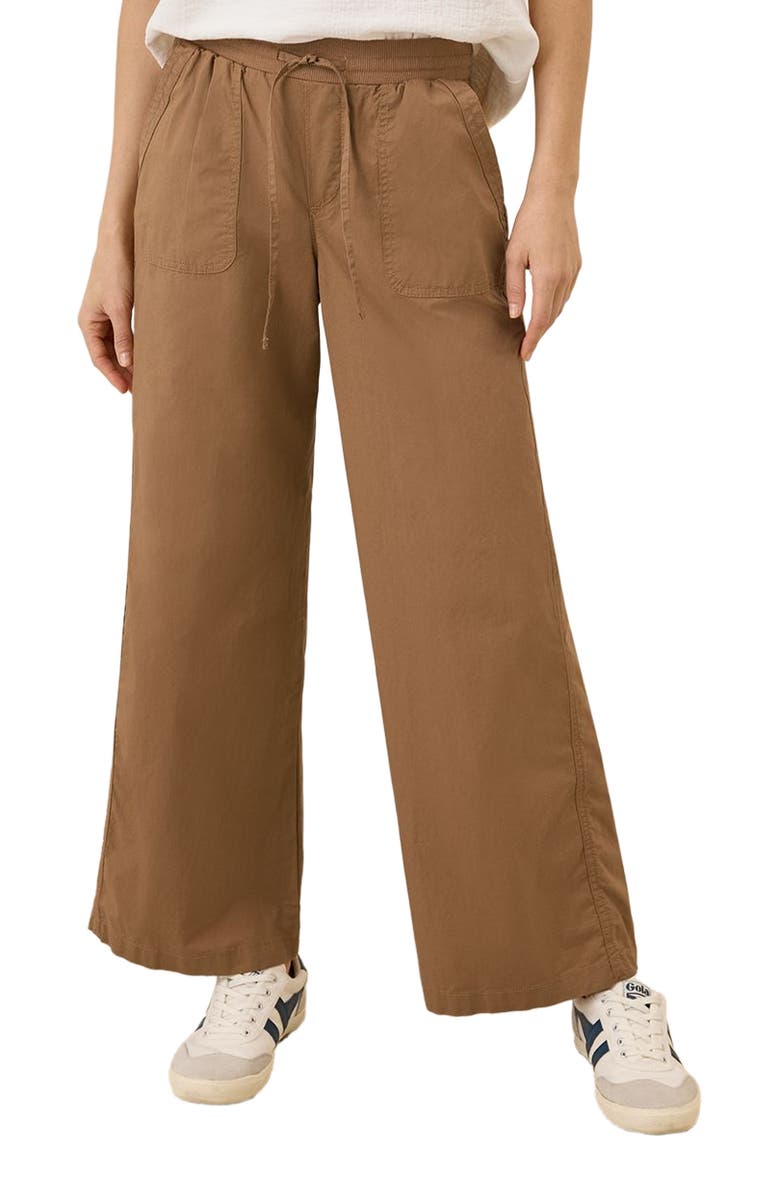 Pact Organic Cotton Monterey Poplin Wide Leg, Alternate, color, Brown Sugar