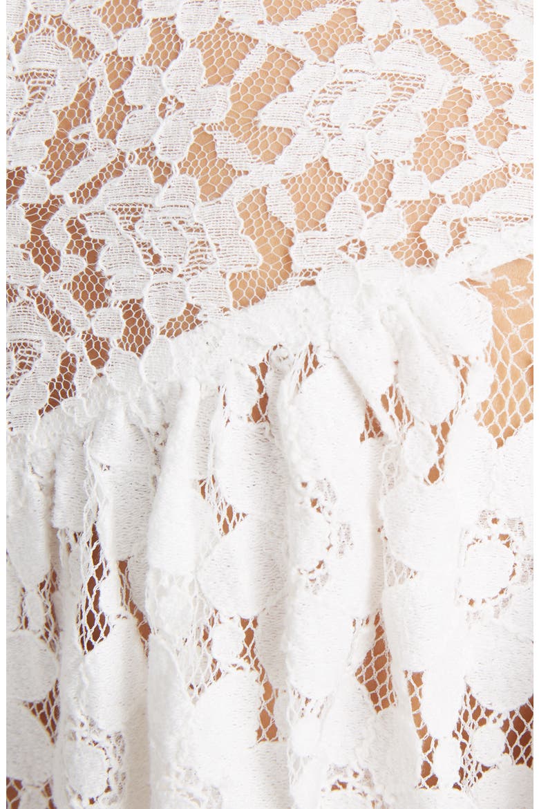Vetea Floral Lace Ruffle Top, Alternate, color, WHITE