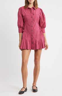 Damson Madder Maisie Stripe Organic Cotton Mini Shirtdress