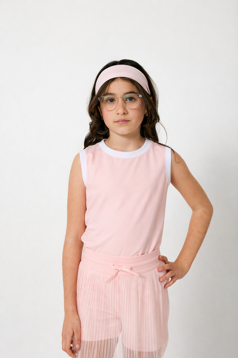 Girls Trimmed Tank, Alternate, color, Pink