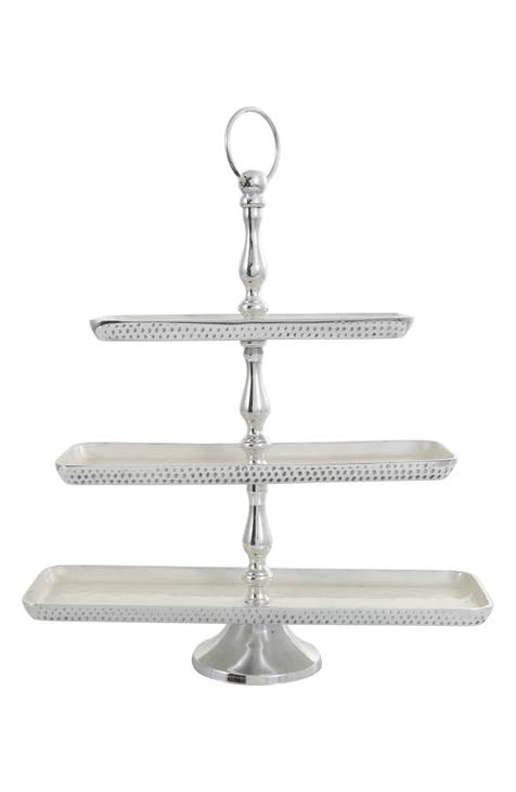 Silver 3-Tiered Serving Stand