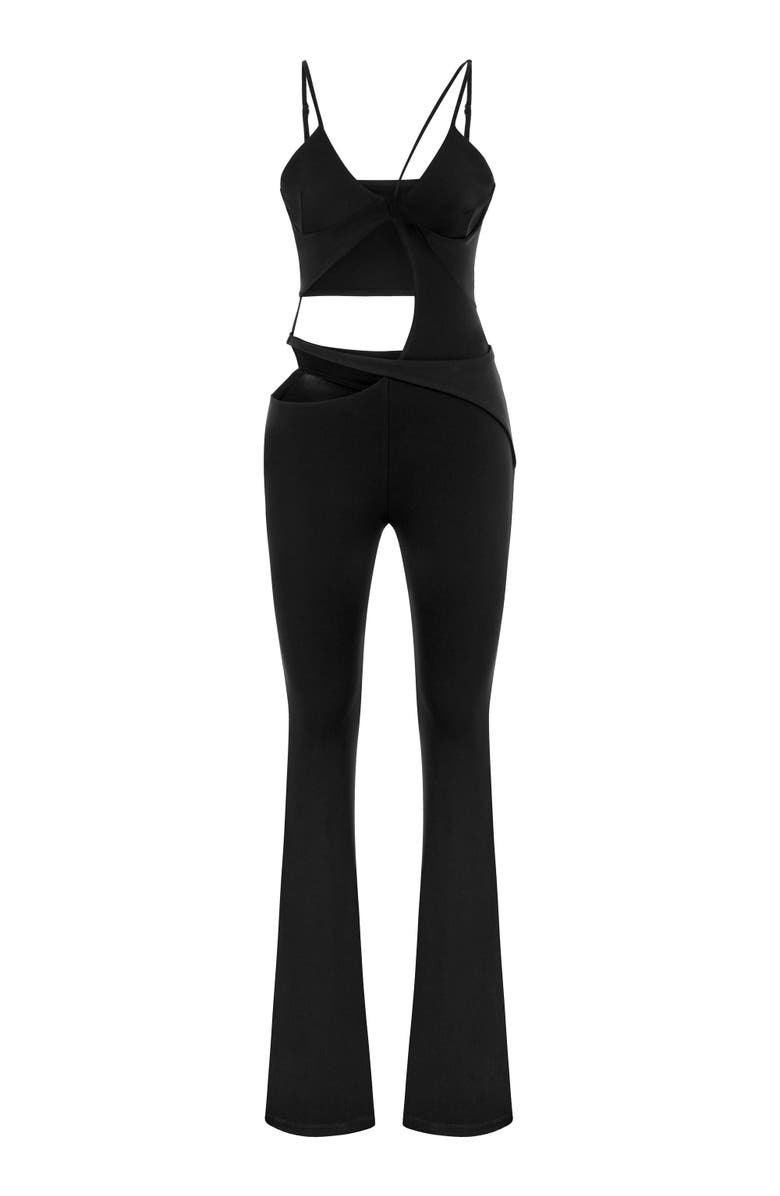 Jendue Cielo Cut Out Jumpsuit, Main, color, Black