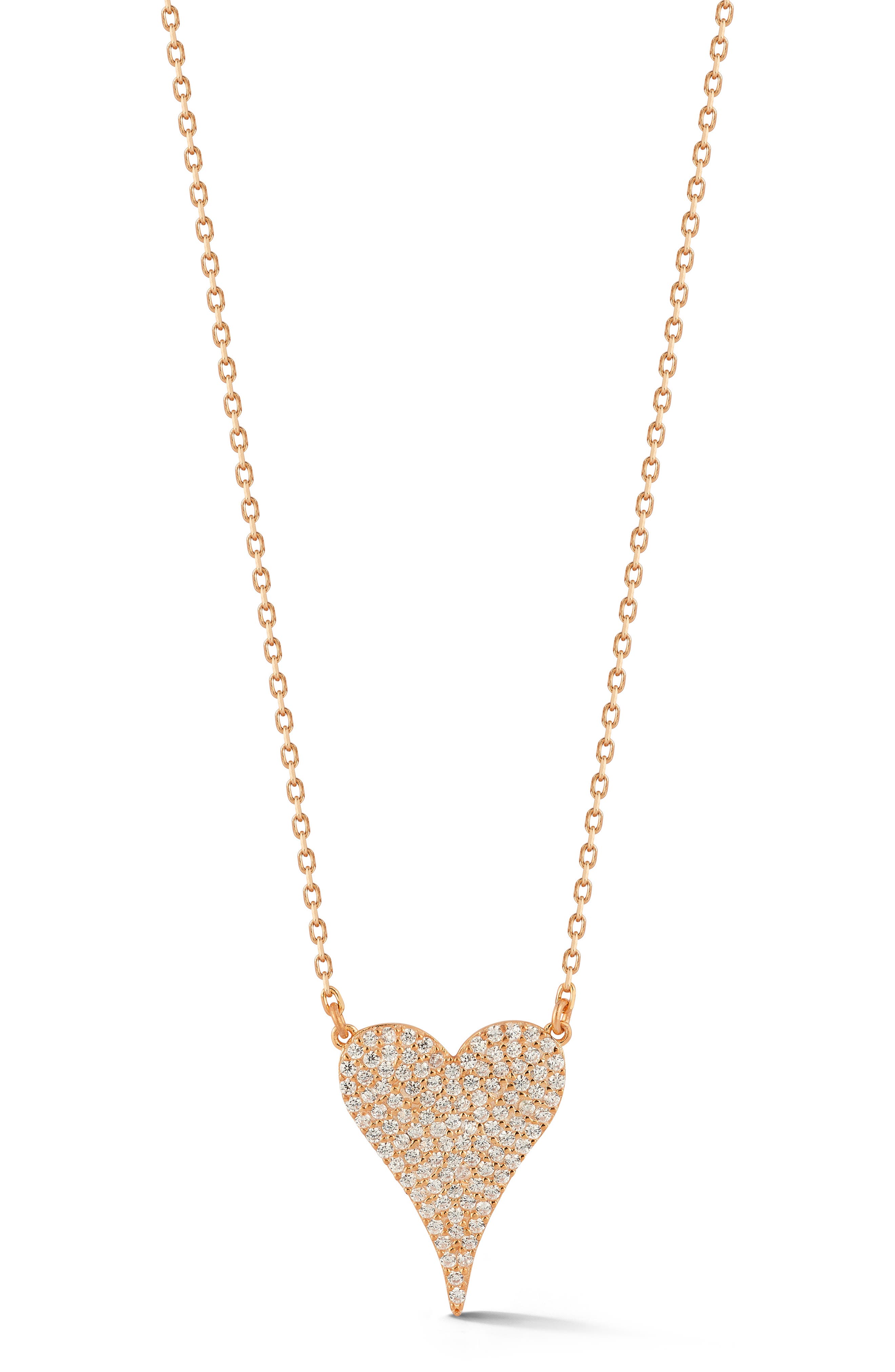 Cubic Zirconia Heart Pendant Necklace