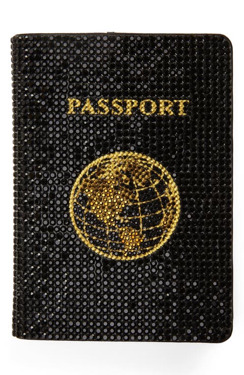 Traveler Crystal Beaded Passport Holder