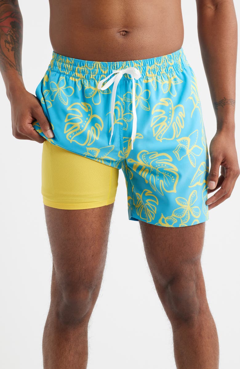 Chubbies The Arboretum Classic Lined 5.5-Inch Swim Trunks, Alternate, color, Bright Blue