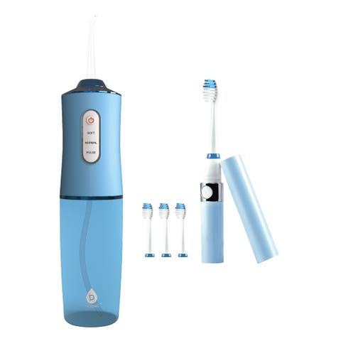 Water Flosser & Portable Sonic Toothbrush Oral Care Bundle - Complete On-the-Go Dental Hygiene Kit