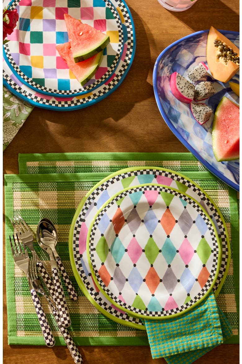 Palm Springs Set of 4 Melamine Dinner Plates, Alternate, color, WHITE MULTI