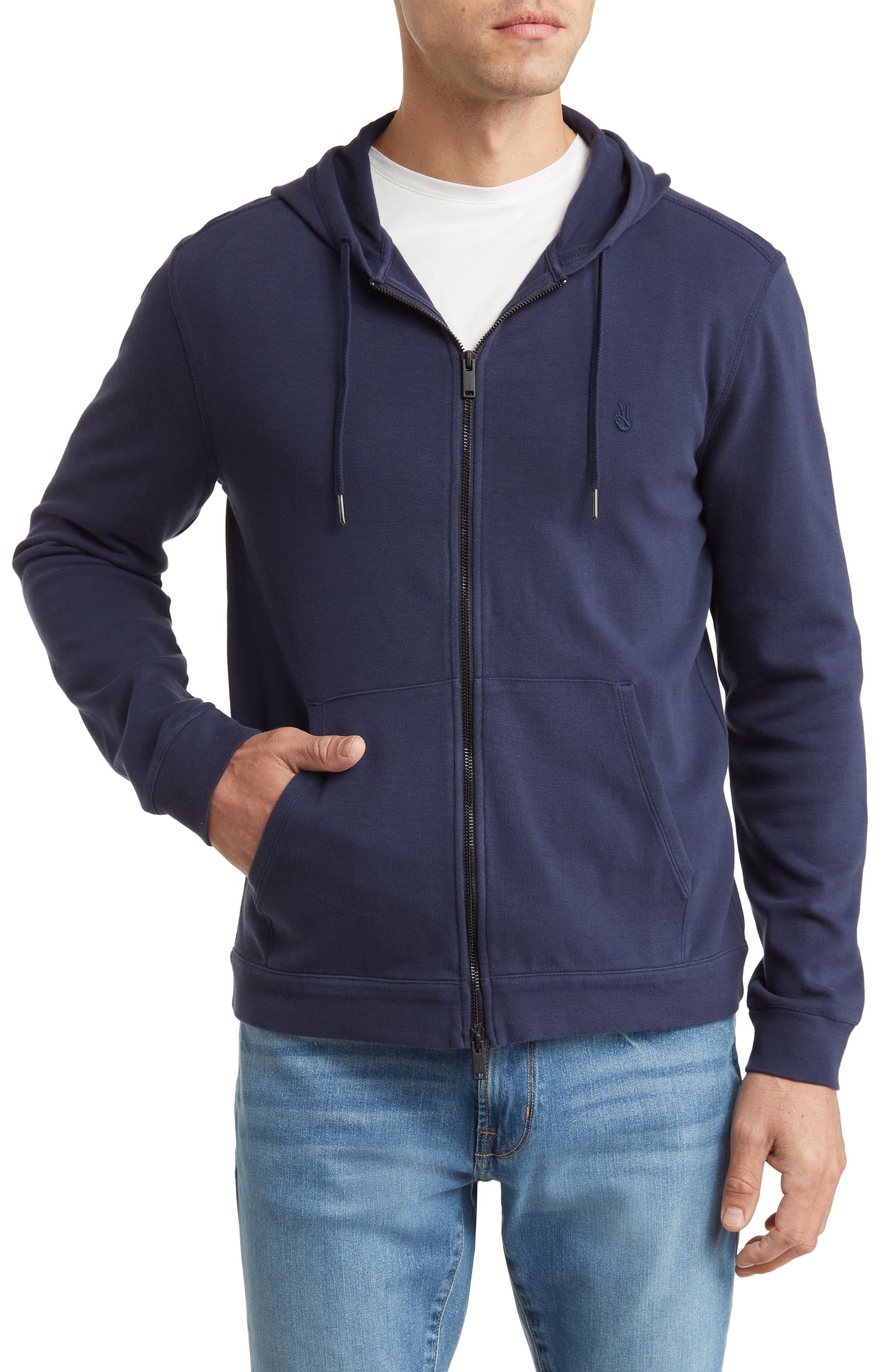 John Varvatos Cotton Double Knit Zip Hoodie
