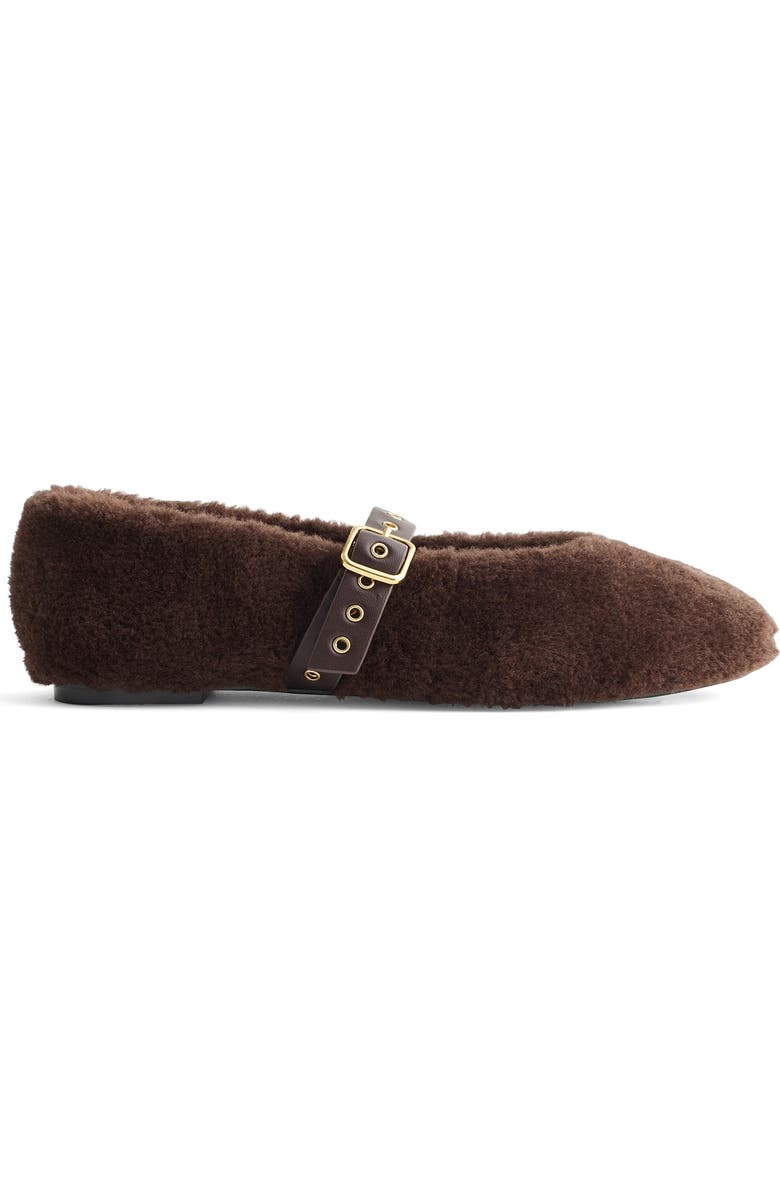 Madewell The Remy Teddy Mary Jane Flat, Main, color, Coffee Bean