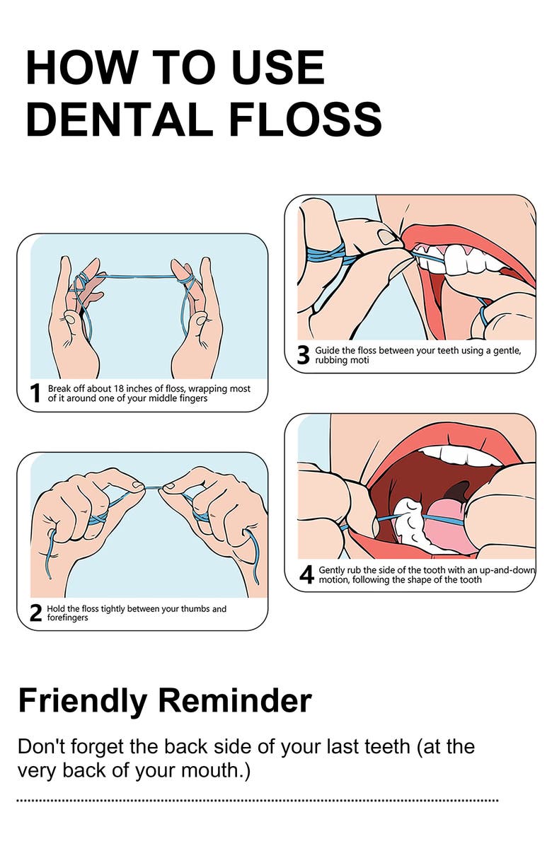 MySmile Woven Dental Floss with Coconut Oil, Effective Plaque Removal, Mint Flavor, Alternate, color, Blue