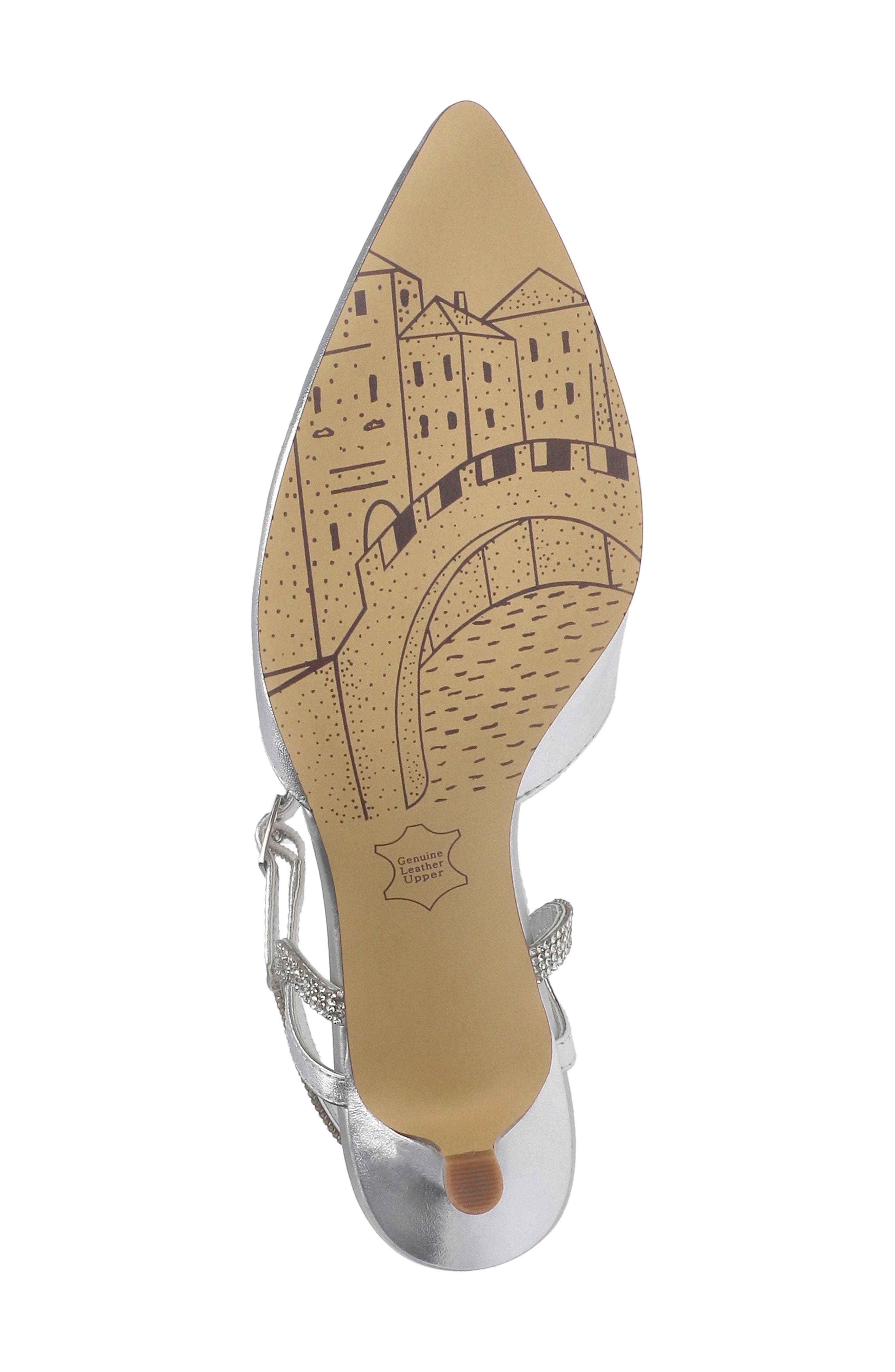 Katriana Crystal Strap Kitten Heel Pump, Alternate, color, SILVER LEATHER