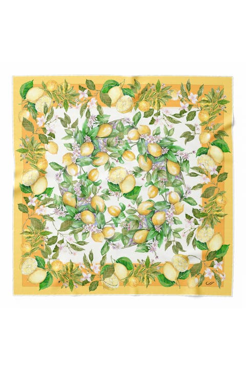 Limoni Fioriti - Silk Foulard for Women