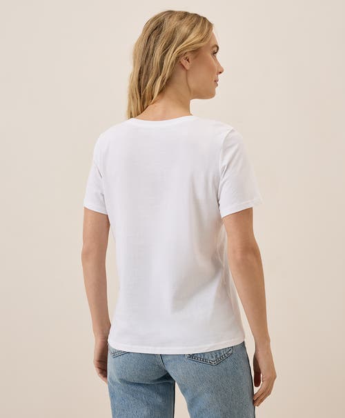 Pact Organic Cotton Luxe Stretch Jersey Slim Tee In White