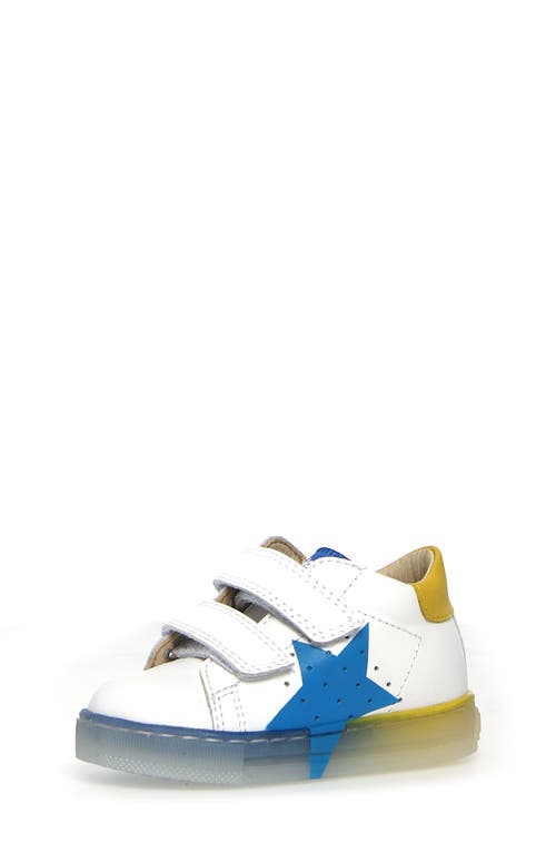 Naturino Kids' Falcotto Star Sneaker in White-Yellow 