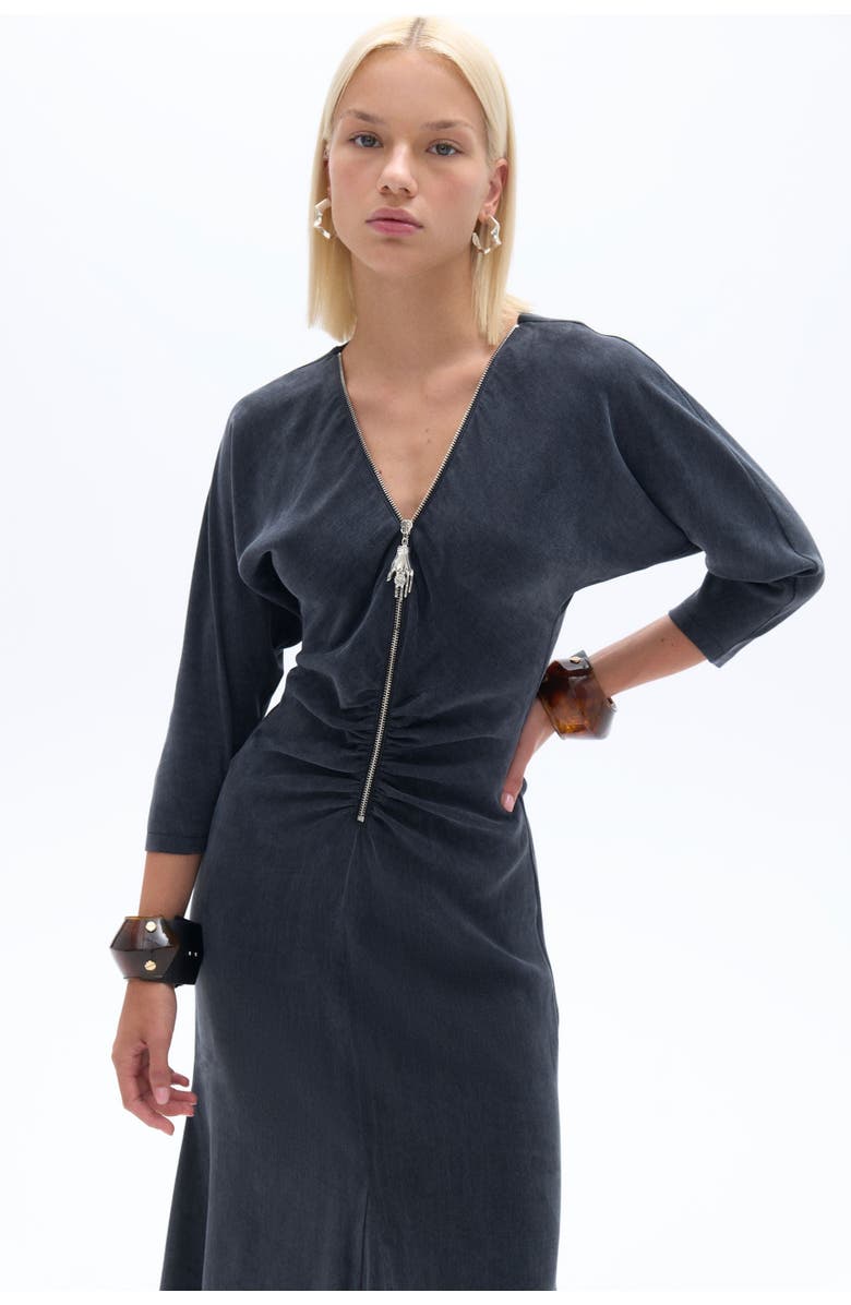 Nocturne Draped Detail Dress, Alternate, color, 