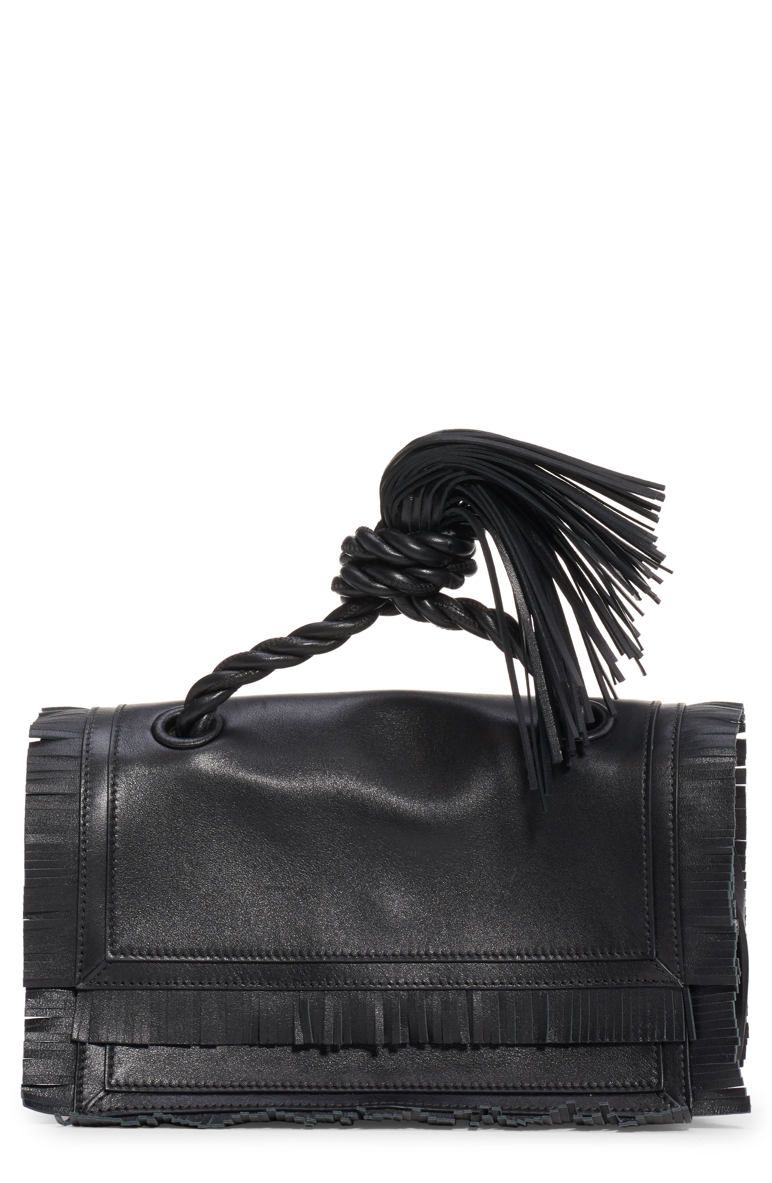 Valentino Garavani The Rope Small Leather Clutch, Main, color, 