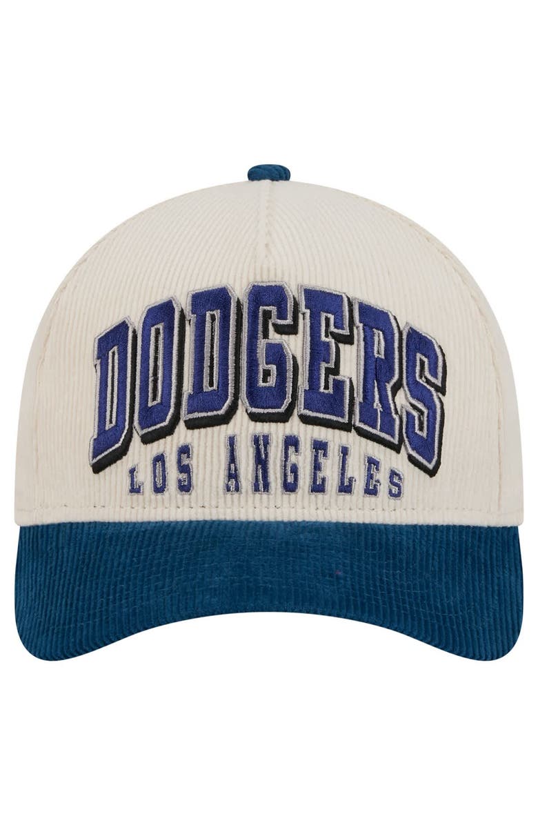 New Era Men's New Era Cream/Royal Los Angeles Dodgers Sided Corduroy 9FORTY A-Frame Adjustable Hat, Alternate, color,