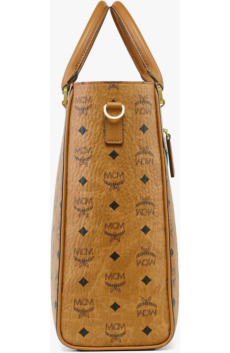 MCM Diamond E/W Tote in Visetos, Alternate, color, Brown