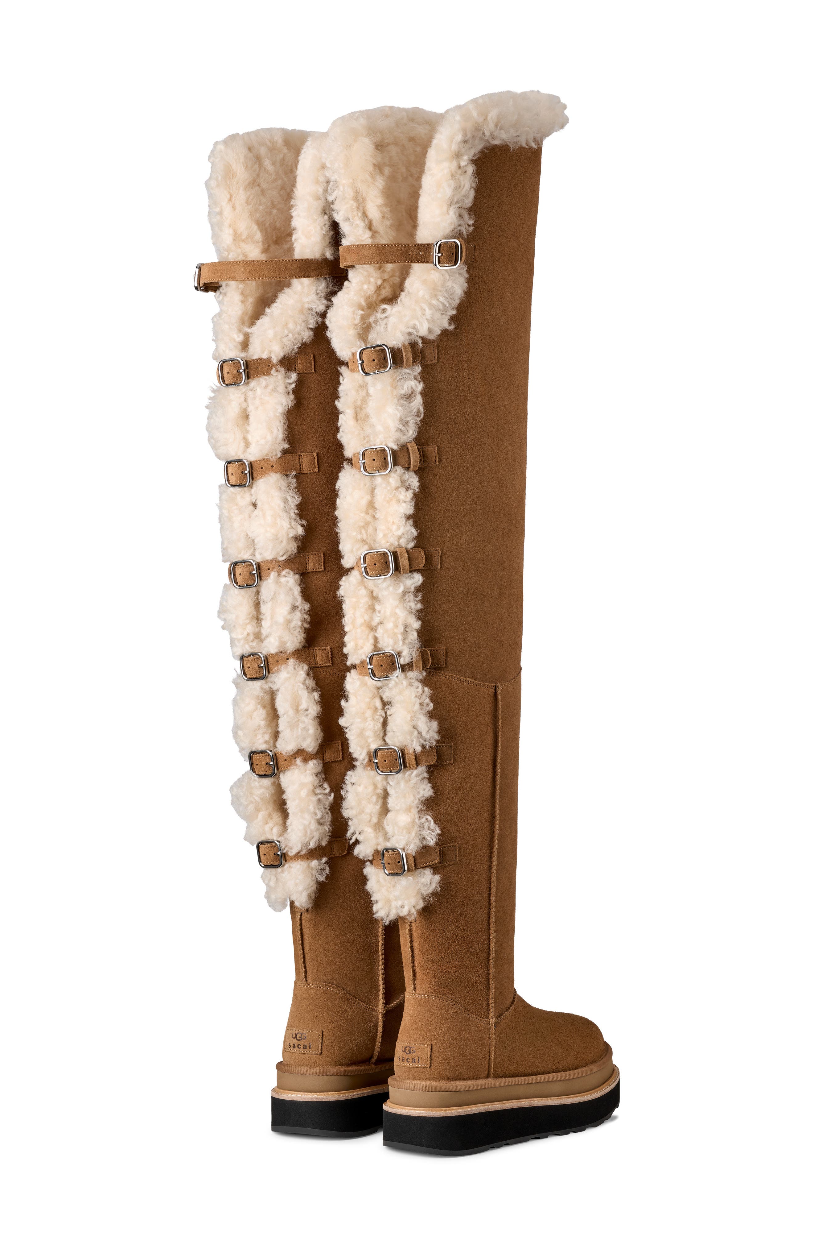 UGG<sup>®</sup> x Sacai Thigh High Boot, Alternate, color, Chestnut