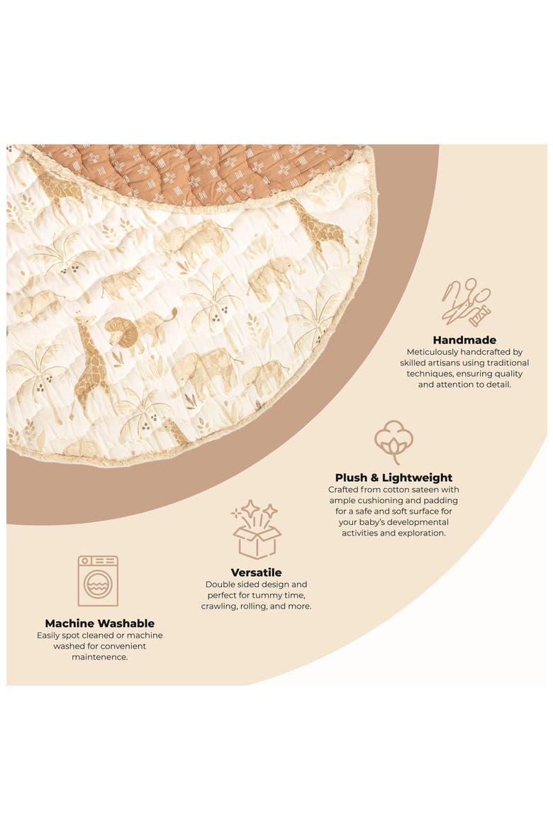 Quilted Cotton Baby Playmat, Alternate, color, COPPER/ WHITE