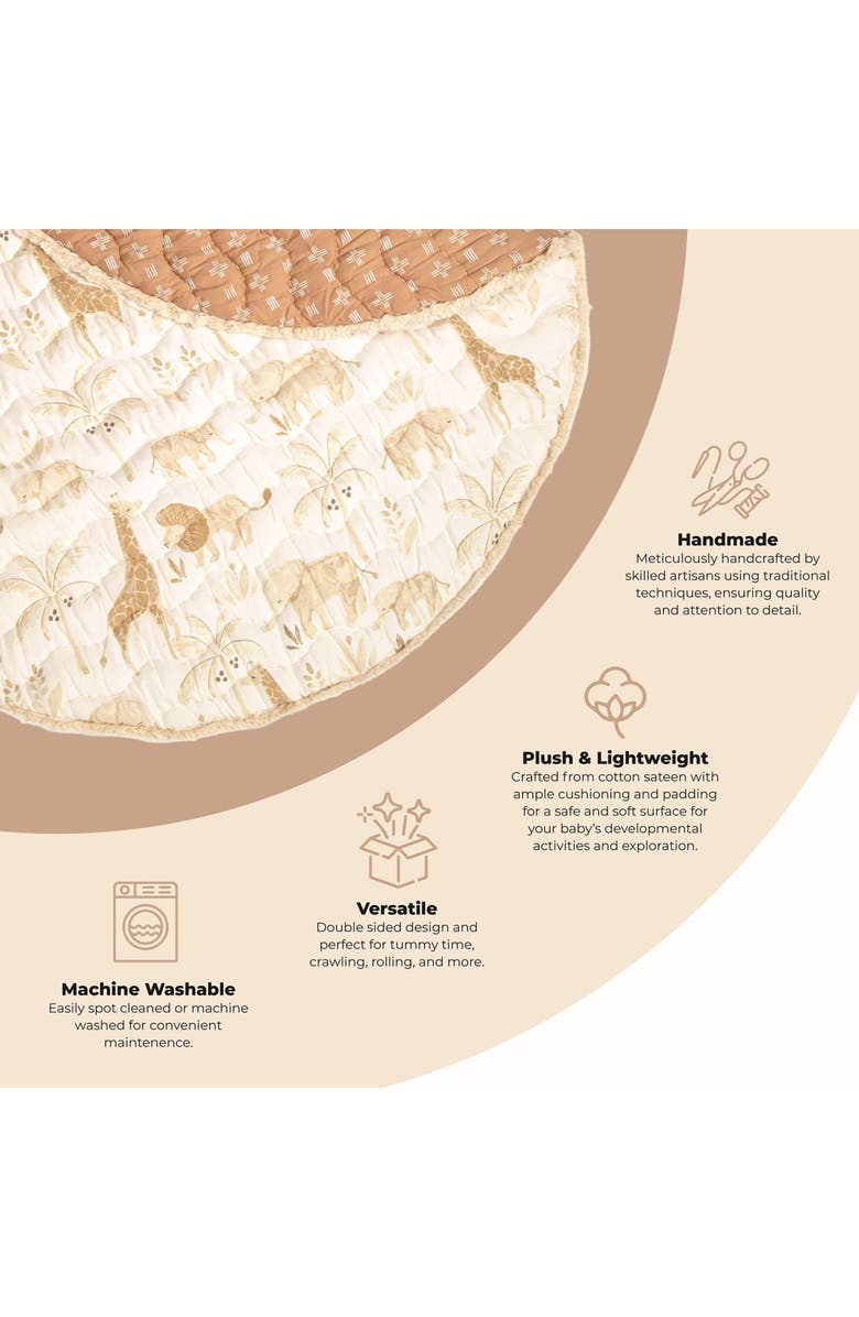 CRANE BABY Quilted Cotton Baby Playmat, Alternate, color, Copper/ White