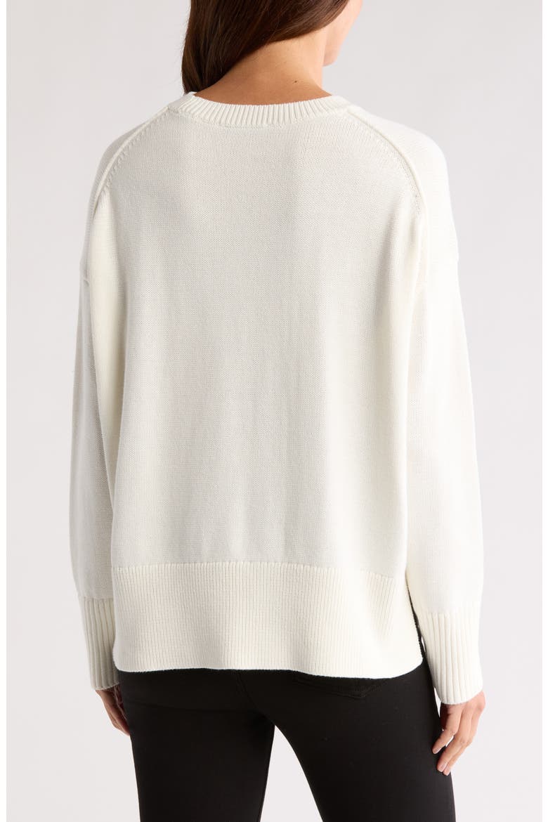 Split Saints Crewneck Pullover, Alternate, color, WHITE/ BLACK