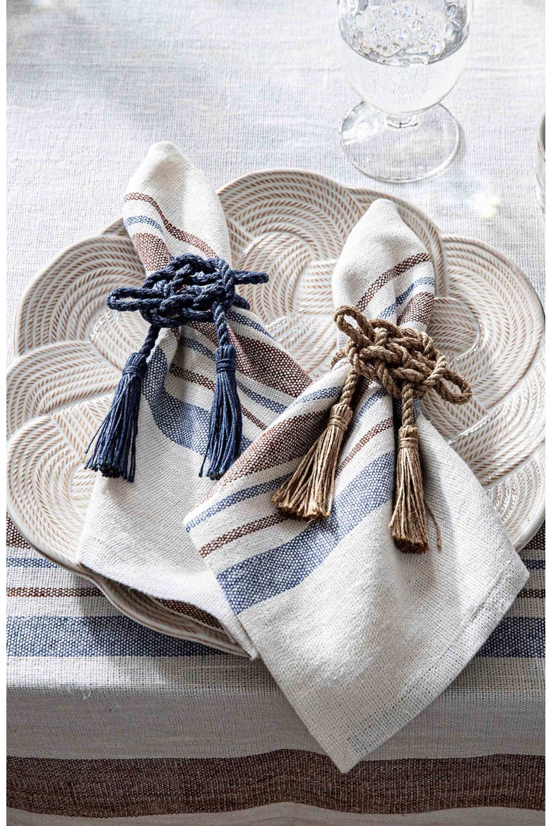 Mystic Knot Set of 4 Napkin Rings, Alternate, color, TAUPE