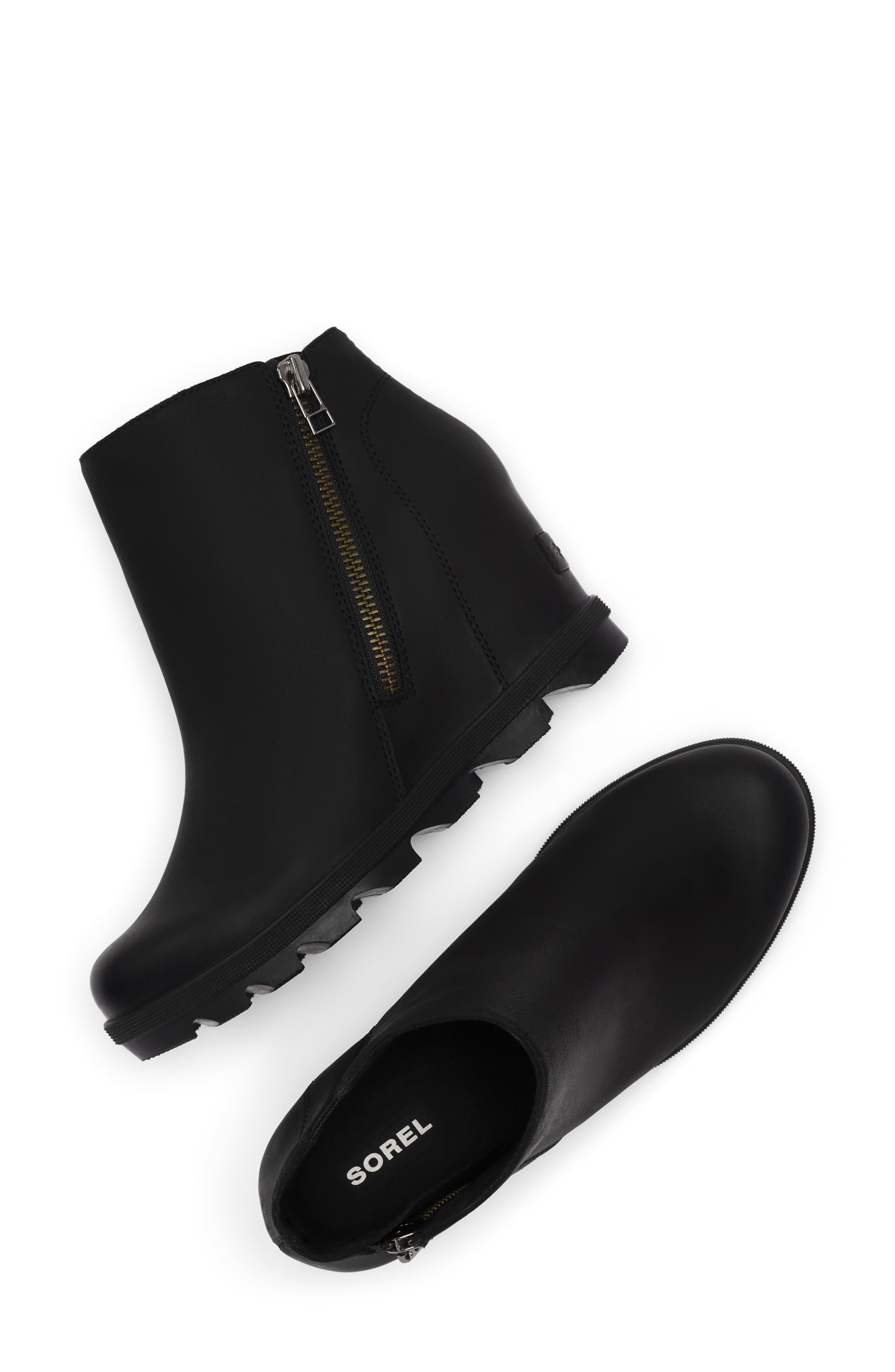Joan Rhapsody Zip Wedge Bootie, Alternate, color, BLACK/ BLACK