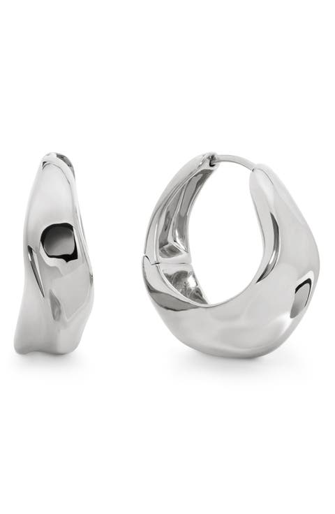 Nomade Medium Sterling Silver Hoop Earrings