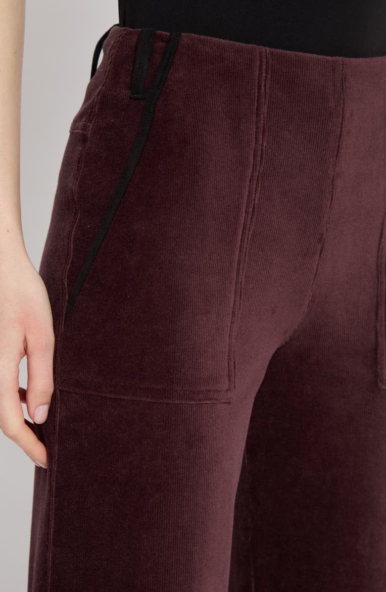 Lysse Kristina Stretch Baby Cord Wide Leg Pants, Alternate, color, Deep Burgundy