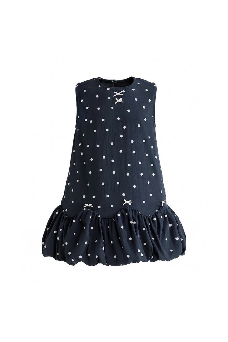 Polka Dot Bow Dress, Main, color, Navy