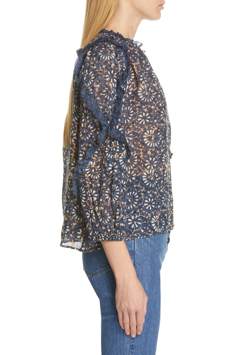 Ulla Johnson Lillian Ruffle Trim Blouse, Alternate, color,