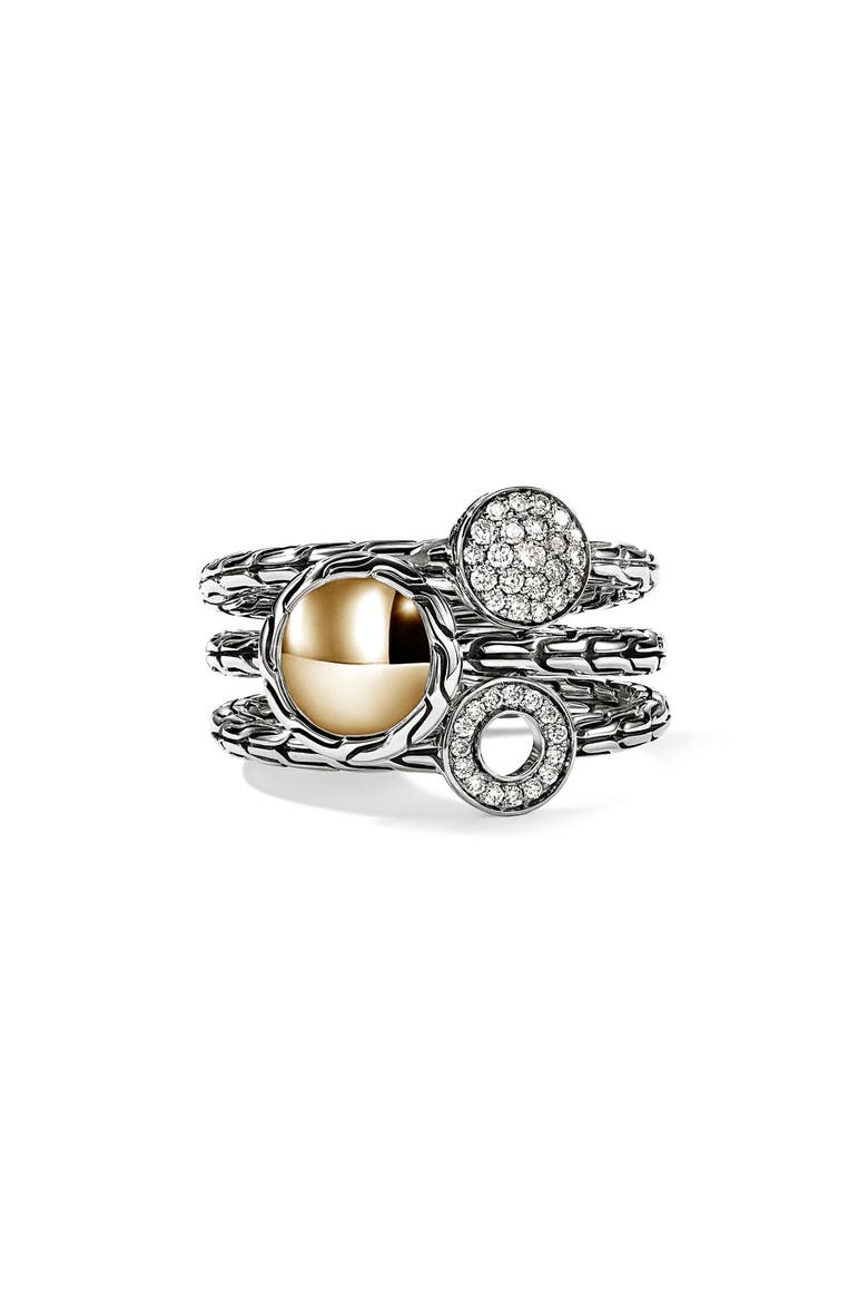 JH Essential Stacking Ring, Diamonds, Main, color, SILVER GOLD DIAMOND