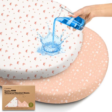 2-Pack Soothe [Protect+] Waterproof Bassinet Sheets
