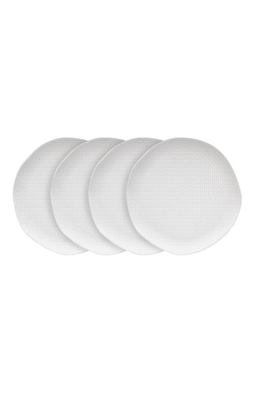 Stone Lain Abigael Stoneware 4-piece Dinner Plate Set In White