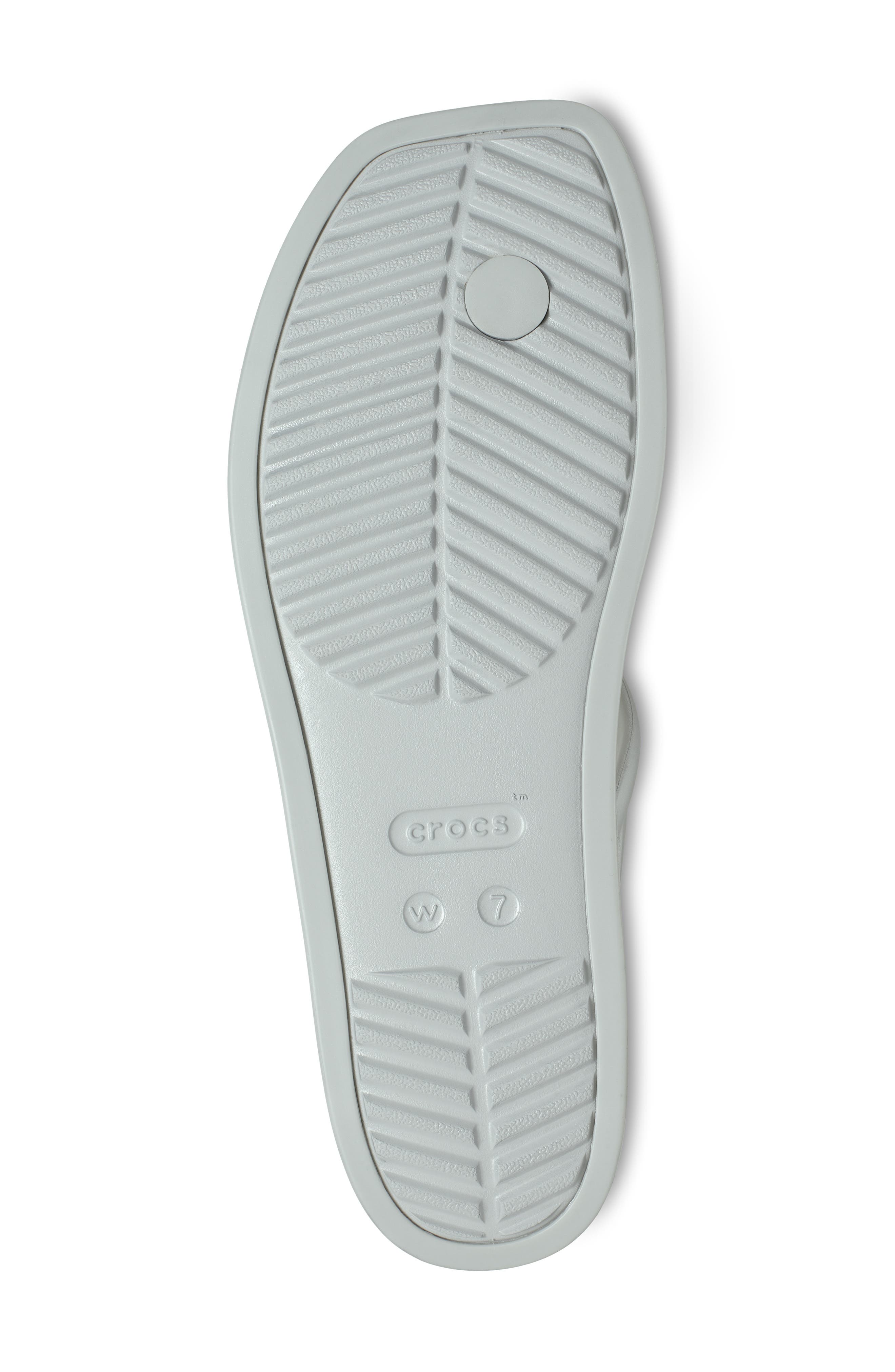 CROCS Miami Metallic T-Strap Sandal, Alternate, color, Silver