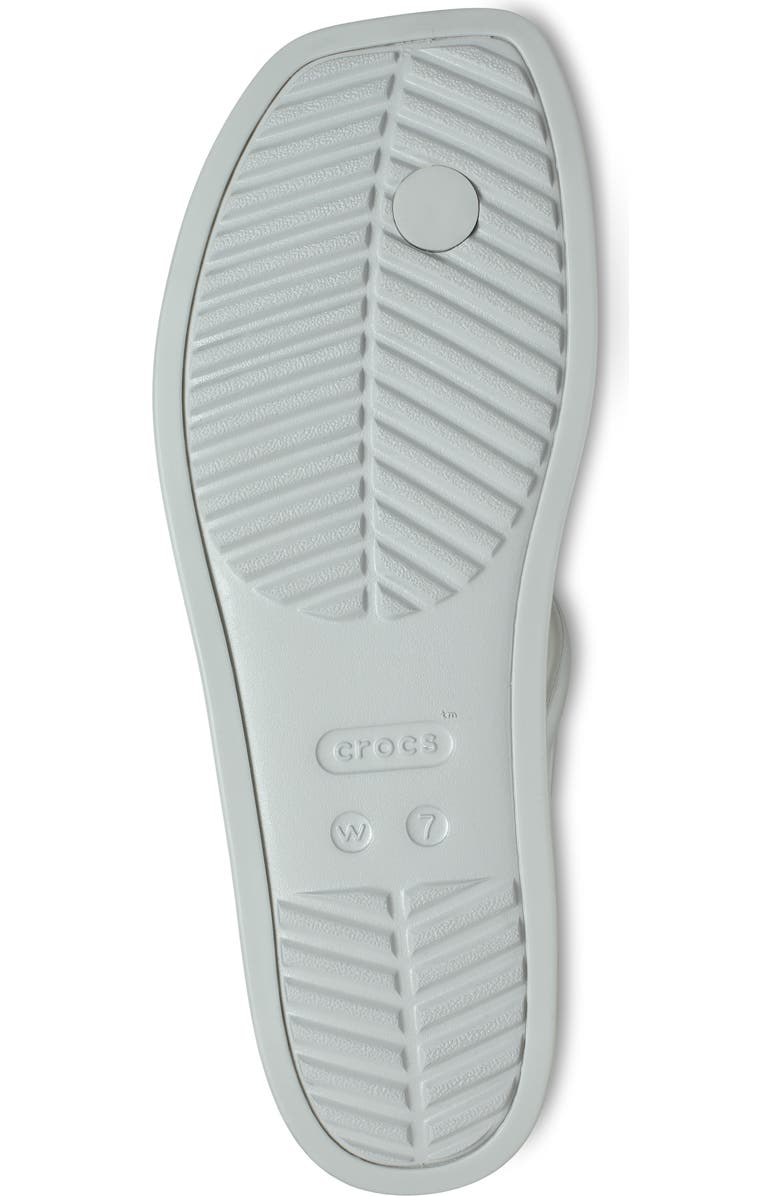 CROCS Miami Metallic T-Strap Sandal, Alternate, color, Silver