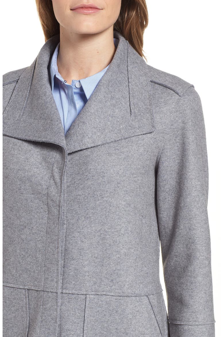 Envelope Collar Wool Blend Knit Coat, Alternate, color, LIGHT GREY