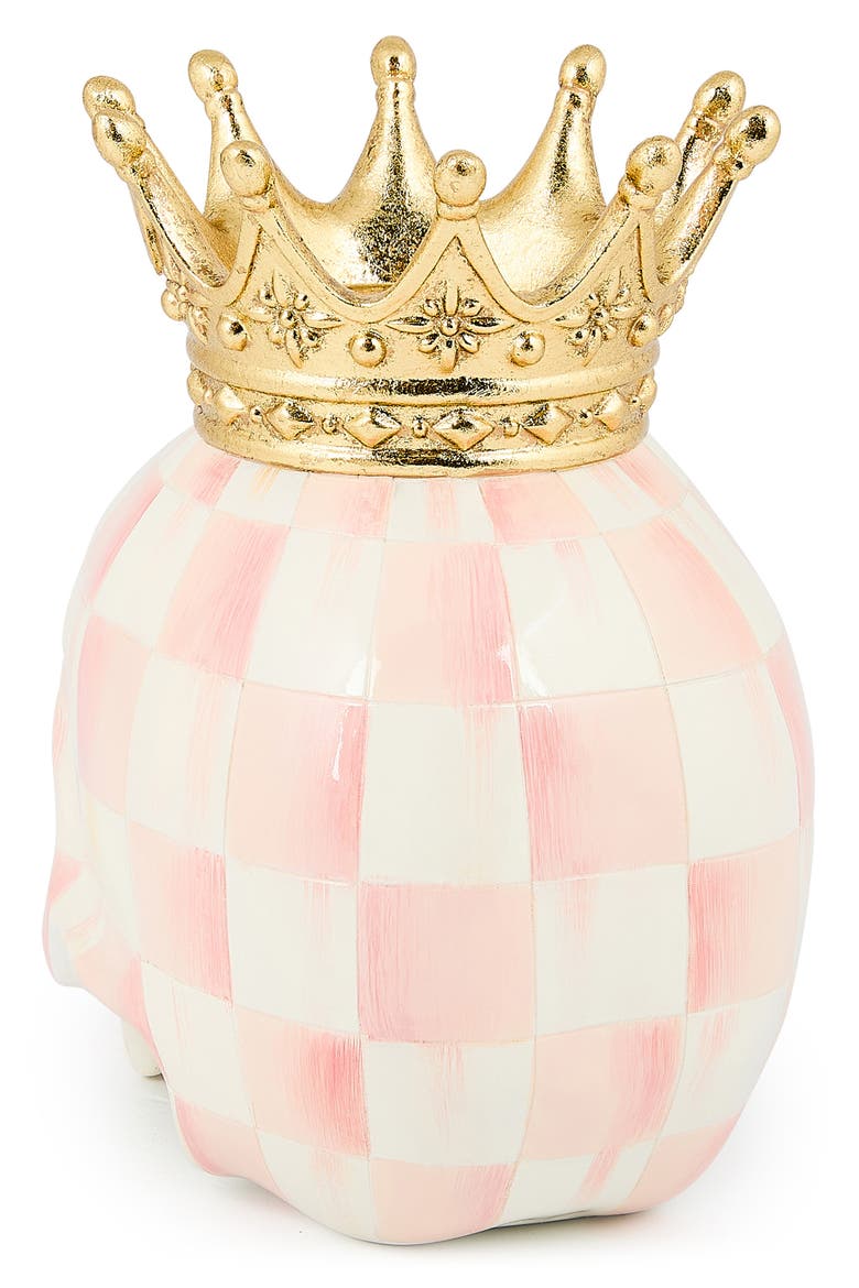 Check Crowned Skull, Alternate, color, ROSY