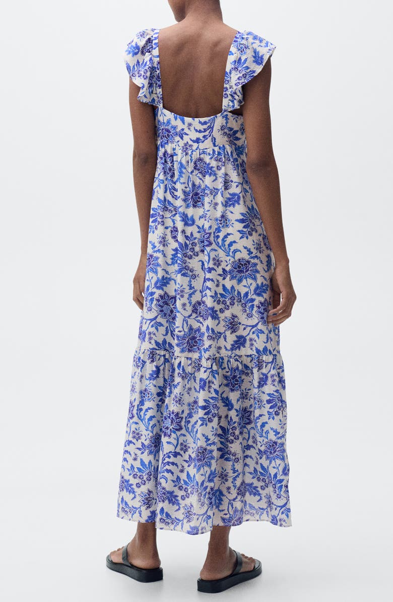 MANGO Ruffle Dress, Alternate, color, Blue