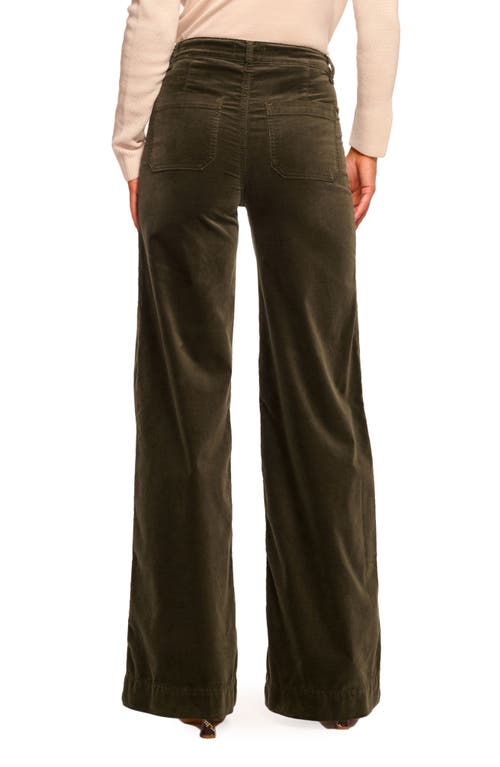 Ramy Brook Cindy Velvet Wide Leg Pants In Green