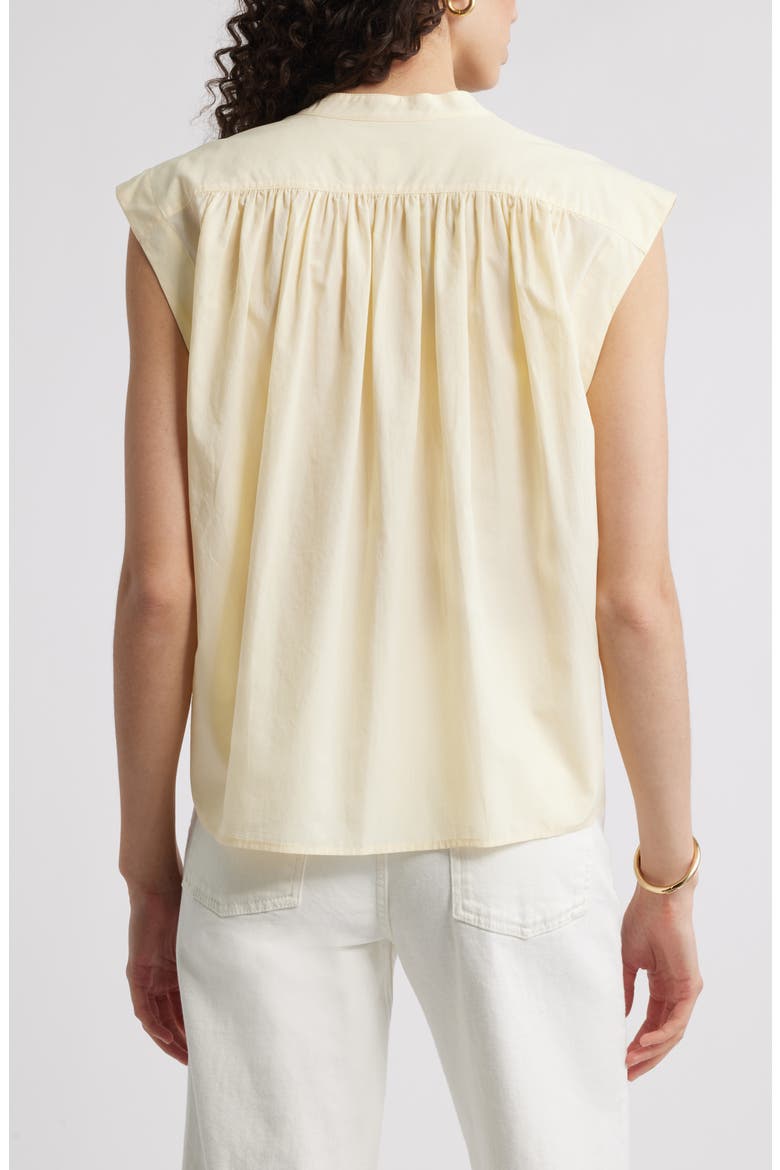 Shirred Cap Sleeve Top, Alternate, color, YELLOW PALE