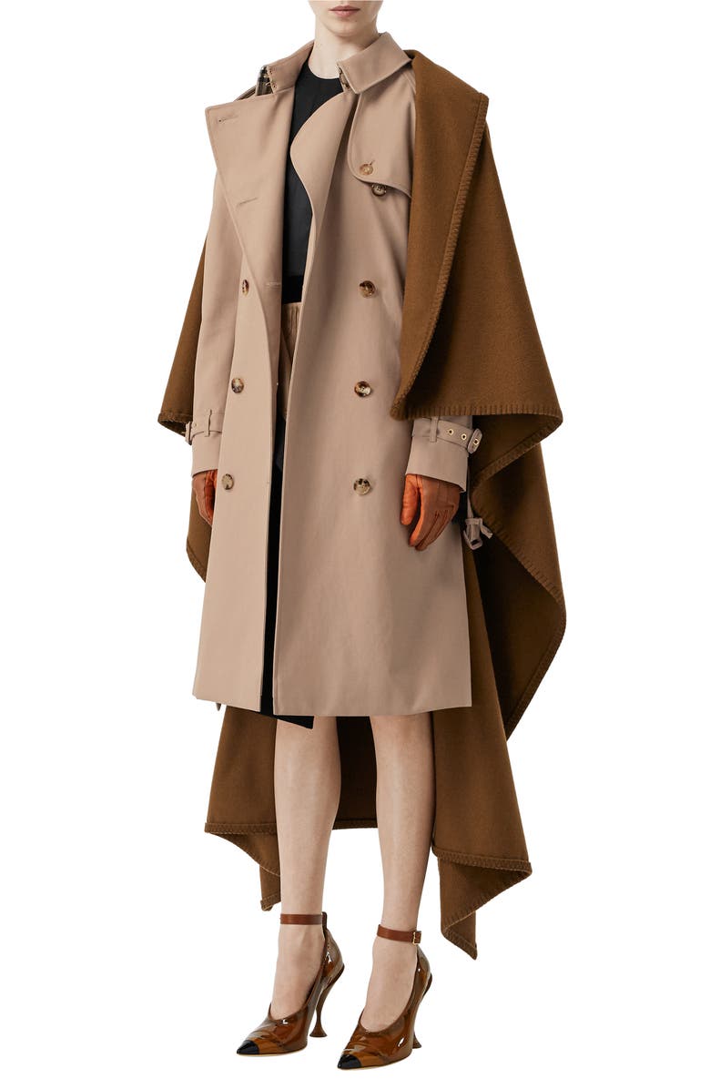 Burberry Trench Coat with Attached Cashmere Blanket, Alternate, color, 