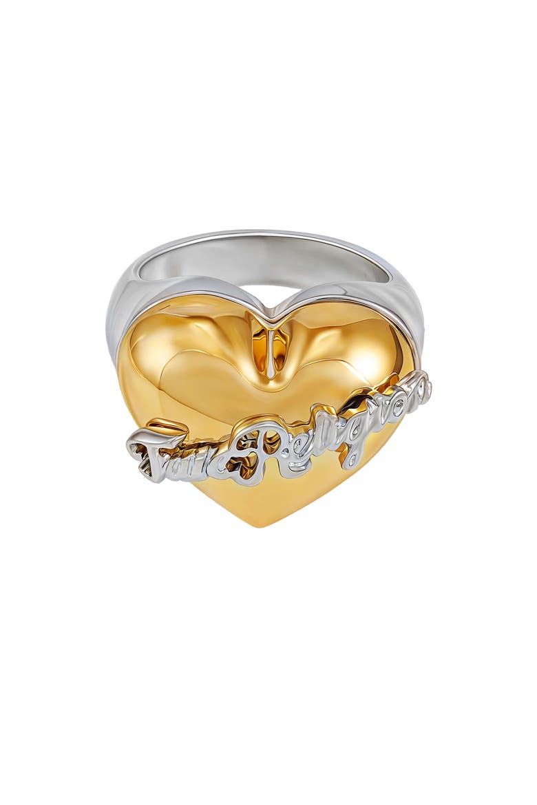 Heart logo ring, Alternate, color, goldtone