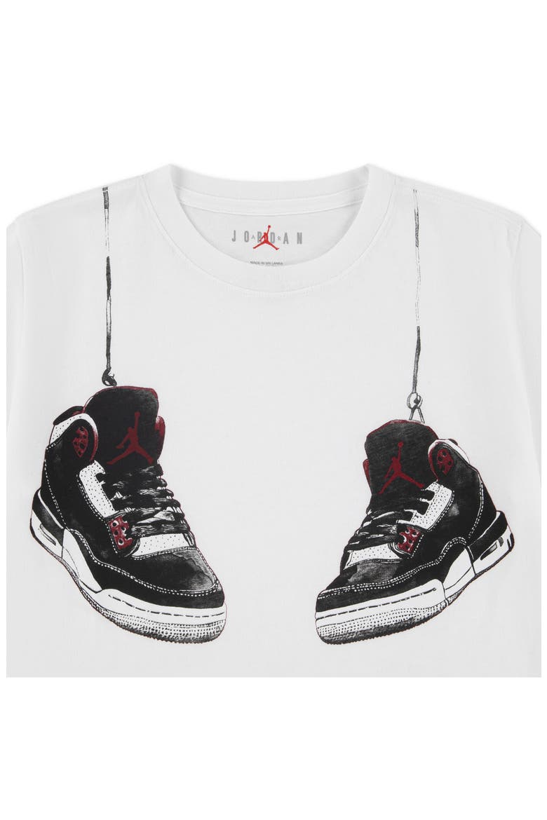 Kids' AJ3 Shoe Strings Graphic T-Shirt, Alternate, color, WHITE